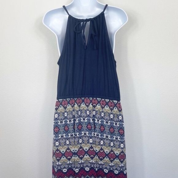 Stitch Fix Skies Are Blue Augustina Knit Tribal Halter Maxi Dress Size Large NWT - Picture 3 of 10